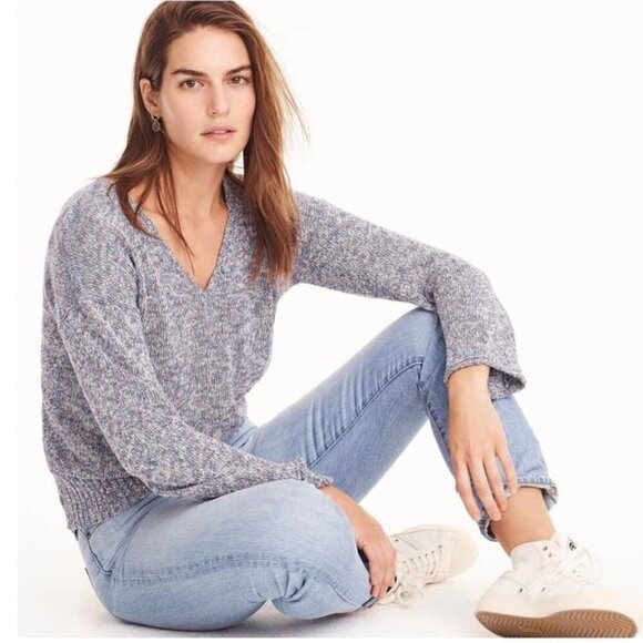 J. Crew Women's Multicolor Flared Sleeve Marled Swing Sweater Size XXS - Picture 1 of 7